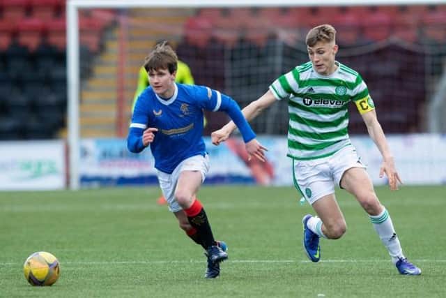 Tony Weston of Rangers and Dane Murray of Celtic have both featured for their respective B teams in the Lowland League this season. (Photo by Craig Brown / SNS Group)