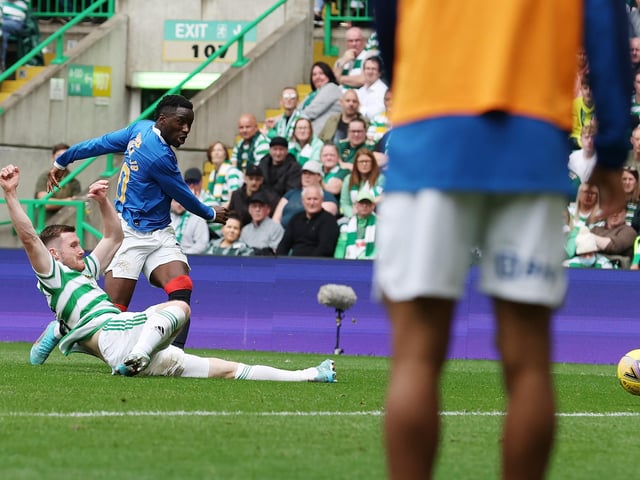 fashion Sakala of Rangers scores his team's equalising goal.