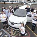 Pupils at St Monica’s Primary enjoyed finding out about the zero-emission car © Gibson Digital 2022.