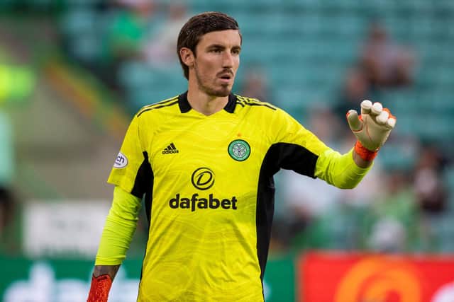 Celtic goalkeeper Vasilis Barkas was selected in the starting XI on Tuesday night. Picture: SNS