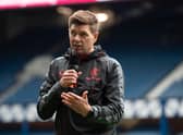 Rangers manager Steven Gerrard speaks to fans during an open training session at Ibrox Stadium on Thursday 