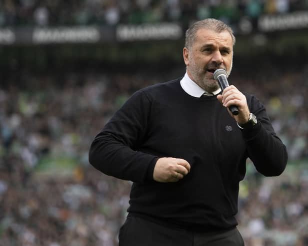 Ange Postecoglou told Celtic supporters his team would be "bigger and better" next season but they have yet to make significant transfer market strides towards that.(Photo by Craig Foy / SNS Group)