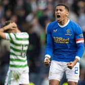 Rangers captain James Tavernier celebrates at full-time after the 2-1 win over Celtic at Hampden. (Photo by Ross MacDonald / SNS Group)