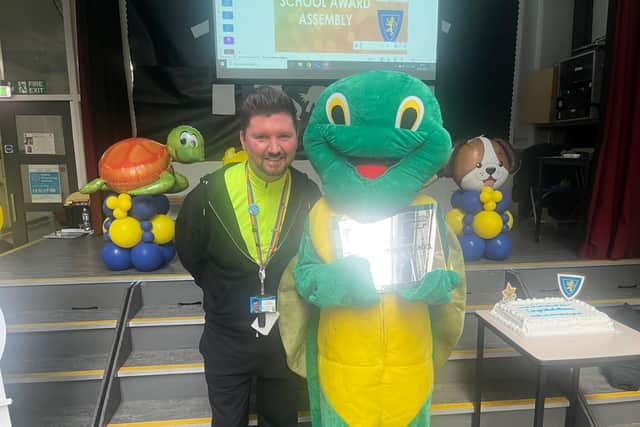 Wellshot Primary; Mr Paul Hardie, Depute Headteacher; with Twiggle.