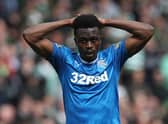 GLASGOW, SCOTLAND - APRIL 23:  Joe Dodoo of Rangers reacts during the William Hill Scottish Cup semi-final match between Celtic and Rangers at Hampden Park on April 23, 2017 in Glasgow, Scotland. (Photo by Ian MacNicol/Getty Images)