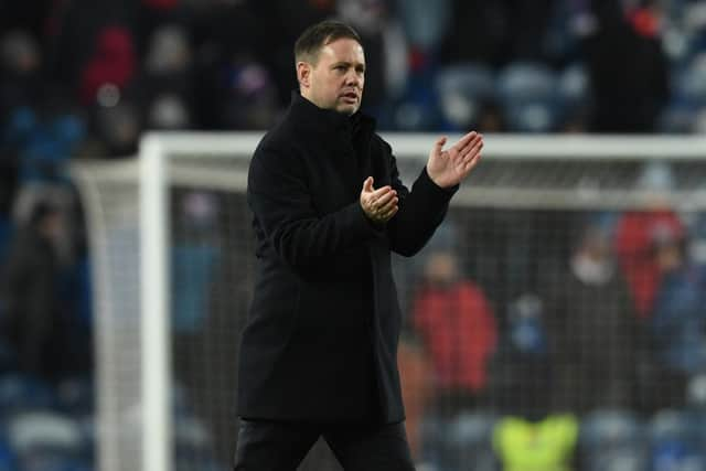 Rangers manager Michael Beale at full time after the 3-2 win over Hibs at Ibrox.  (Photo by Craig Foy / SNS Group)