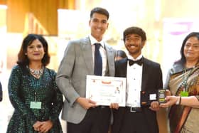 Rising Prodigy Tarun Vusikala  Left to right - Dr Rashmi Mantri, Mr. Azaan Sarwar, Tarun Vusikala, Mrs. Sunita Poddar