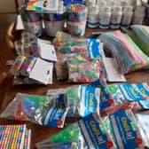 Some of the items included in the Centre's crafting kits delivered to young carer groups to  join in sessions online over Zoom
