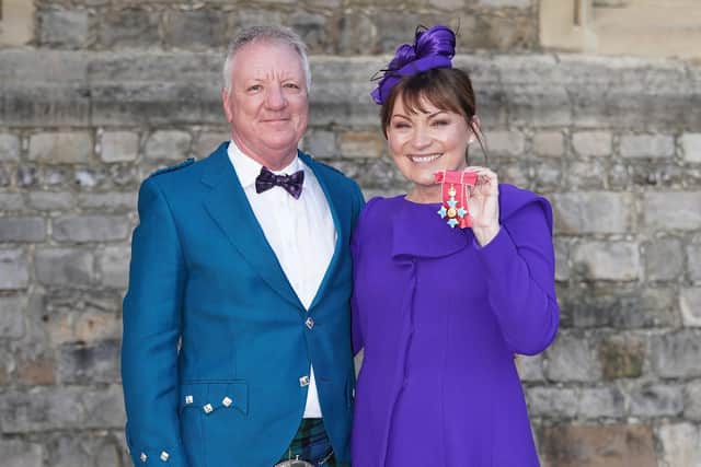 Lorraine Kelly with husband Steve Smith after being made a CBE in December, 2021.