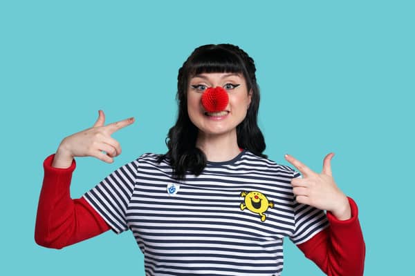 Blue Peter presenter, Abby Cook from Falkirk supported Red Nose Day in 2023.