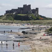 People enjoying the sunshine at Bamburgh Castle in Northumberland.
Pic: Owen Humphreys