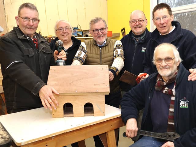 MP David Mundell found out more about Biggar Men's Shed members' ambitious plans for the school site.