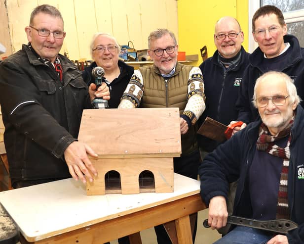 MP David Mundell found out more about Biggar Men's Shed members' ambitious plans for the school site.