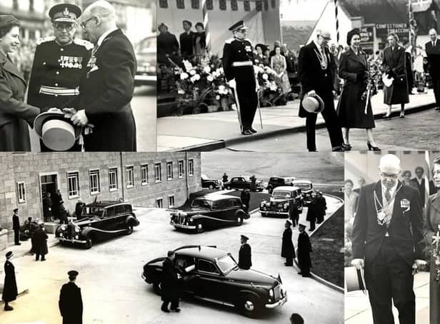 As she stepped from her car on to the red carpet, the Queen was greeted by thousands of well-wishers, as well as the Provost of Biggar, Mr W P Bryden, who was presented by the Lord Lieutenant, Sir Murray Stephen.