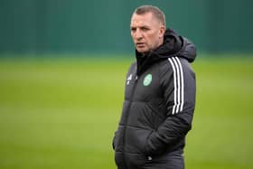 LENNOXTOWN, SCOTLAND - OCTOBER 06: Celtic Manager Brendan Rodgers during a Celtic training session at the Lennoxtown Training Centre, on October 06, 2023, in Lennoxtown, Scotland. (Photo by Ross MacDonald / SNS Group)