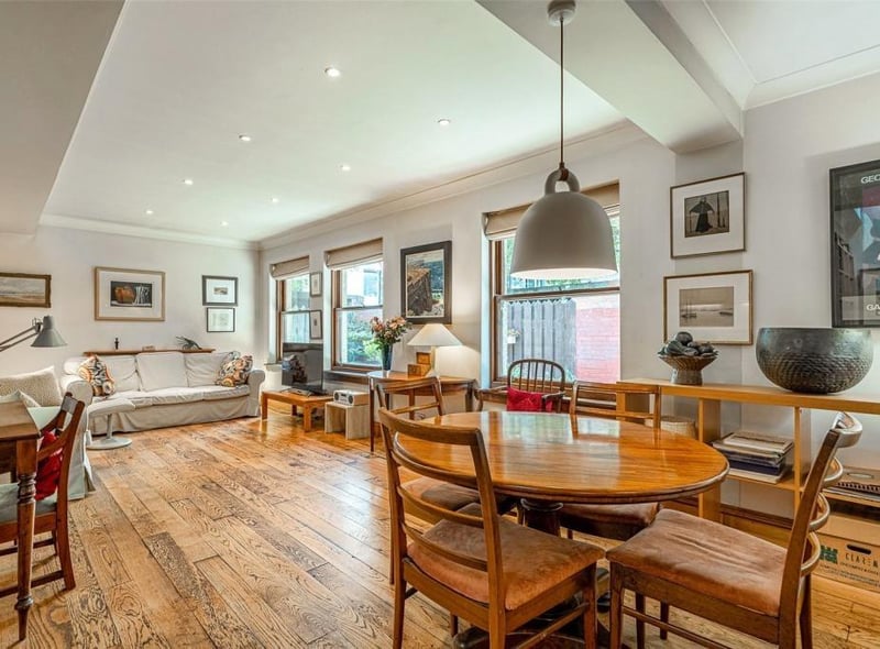 The main room has beautiful oak timber floors.
