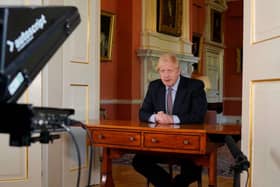 Prime Minister Boris Johnson records his televised message to the nation released on May 10 (Photo: No 10 Downing Street via Getty Images)