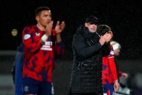 Rangers boss Philippe Clement applauds the fans at the end of the Scottish Gas Scottish Cup fourth-round win over Dumbarton. (Photo by Andrew Milligan/PA Wire)