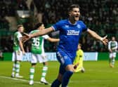 Antonio Colak celebrates putting Rangers 2-1 up in their victory over Hibs on Wednesday evening. Picture: SNS