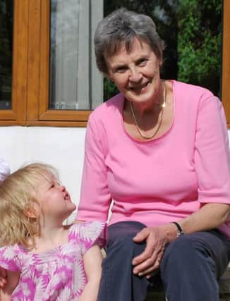Sanna as a toddler with her much loved granny Elizabeth