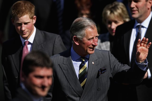 Prince Charles is seen with his son Prince Harry during a visit to Larkfield Community Centre - April 21, 2006.