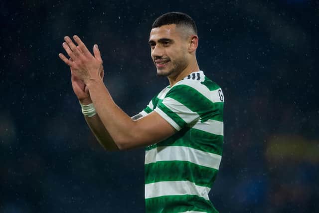 Giorgos Giakoumakis remains a Celtic player ahead of the midweek fixture against St Mirren. (Photo by Craig Foy / SNS Group)