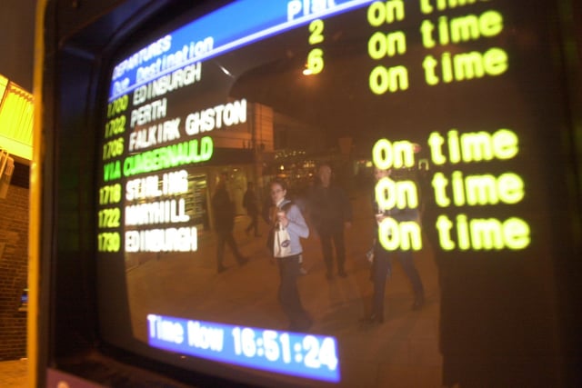 The departure screens.