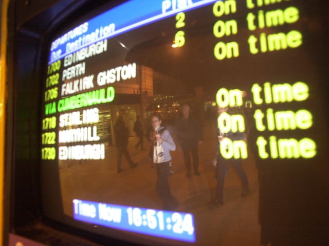The departure screens.