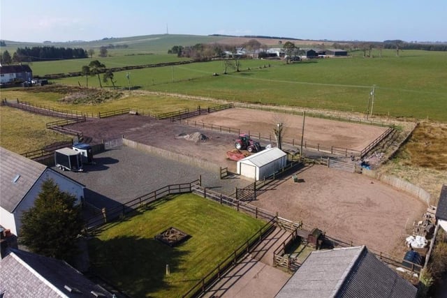The grazing land, classified as Grade 4.1 by the James Hutton Institute, extends to 2.22 acres, split into two paddocks enclosed with post and rail fencing.