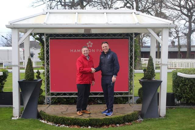 Collaboration: Hamilton Park's Ashley Moon (l) with Richard Charman, Hamilton College Headteacher.