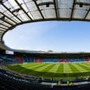 Hampden Park Stadium. There is several bars around the stadium.  