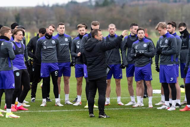 Maloney addresses his squad at HTC