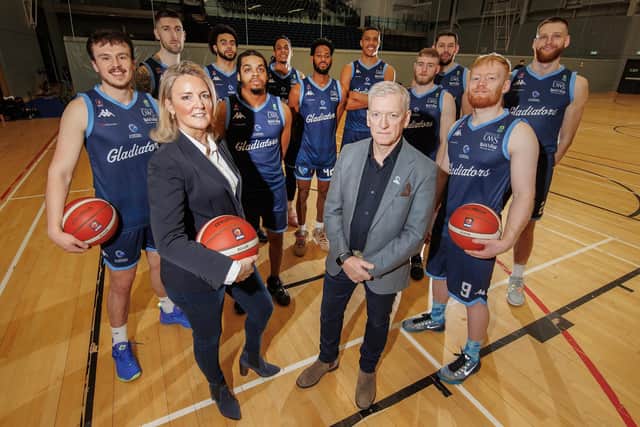 Steve Timoney, centre, says it is a hugely exciting time for Caledonia Gladiators and Scottish basketball.