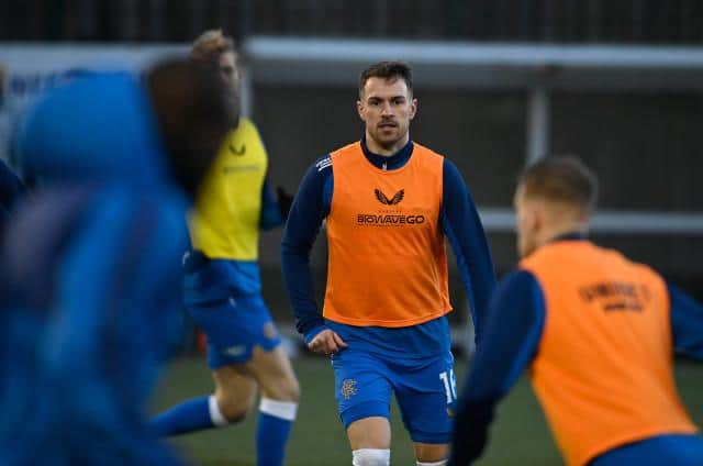 Aaron Ramsey featured against Annan and Borussia Dortmund but will miss the Premiership encounter on Sunday. (Photo by Rob Casey / SNS Group)