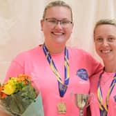 ​Lucy Elliot celebrates with doubles partner Lisa Crockett