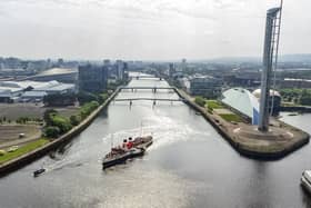 PS Waverley makes her way down the river Clyde on her first sailing of 2024. Picture: John Devlin