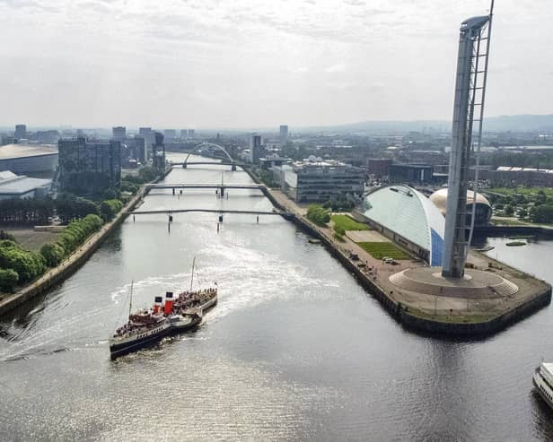 PS Waverley makes her way down the river Clyde on her first sailing of 2024. Picture: John Devlin