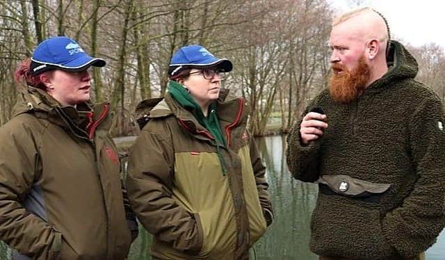 Catherine Robertson (left) and Niki Wildman with team manager, Callum Reid