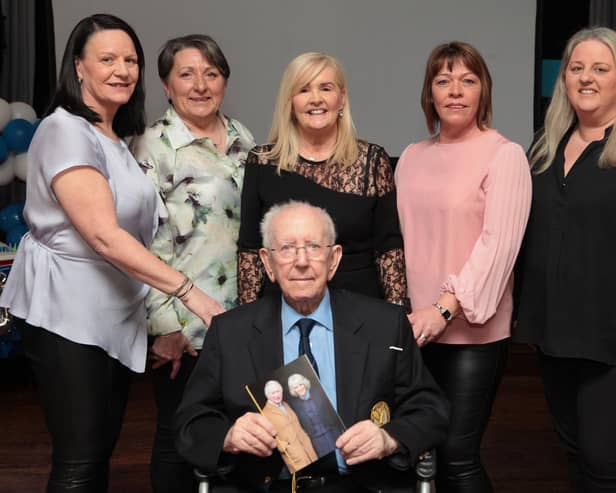 George Johnston celebrating his 100th birthday. Pic: Contributed