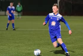 Rob Roy's Craig Truesdale scored the first goal in the win over Arthurlie (pic: Dave Taylor)