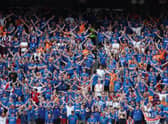 Rangers fans inside the Ramon Sanchez-Pizjuan Stadium were left without water after kiosks were closed. (Photo by Maja Hitij/Getty Images)
