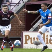 Hearts' Robert Snodgrass and Rangers' James Tavernier compete during the clubs' Premiership clash at Tynecastle. Photo by Alan Harvey / SNS Group