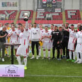 Clyde celebrate after beating Airdrie to retain the NL Broadwood Cup (pic: Craig Black Photography)