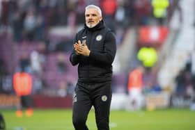 St Mirren manager Jim Goodwin before Saturday's cinch Premiership match between Heart of Midlothian and St Mirren at Tyncastle. (Photo by Ross Parker / SNS Group)