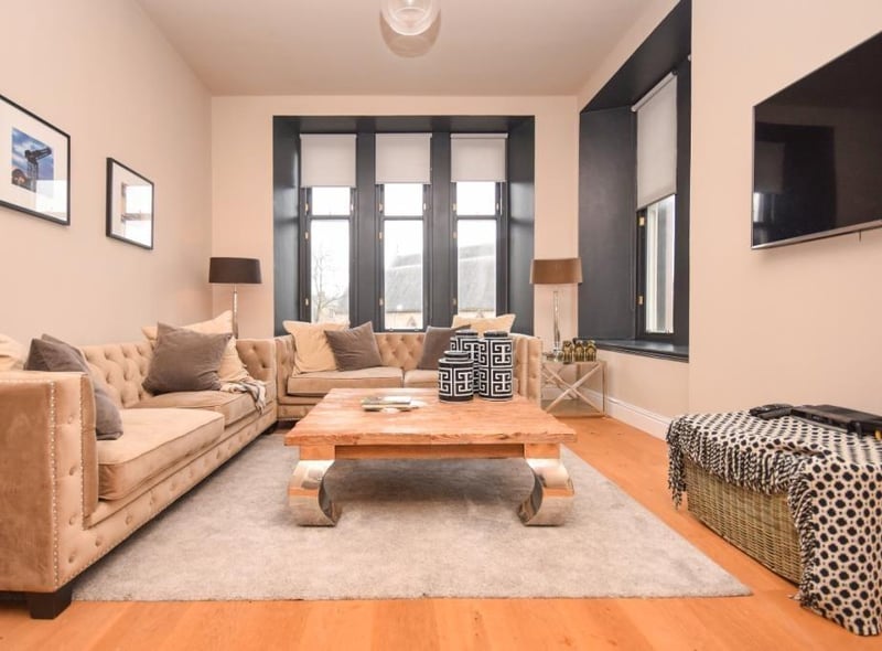 The living room offers a great view over Finnieston.