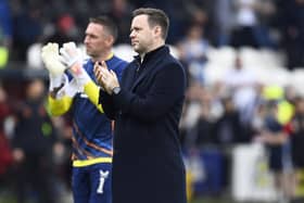 Rangers manager Michael Beale applauds the fans after the 3-0 win over St Mirren.