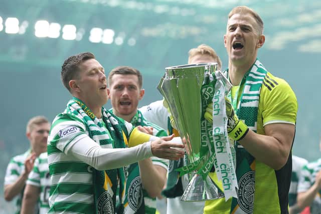 Joe Hart won three Scottish Premiership titles with Celtic.