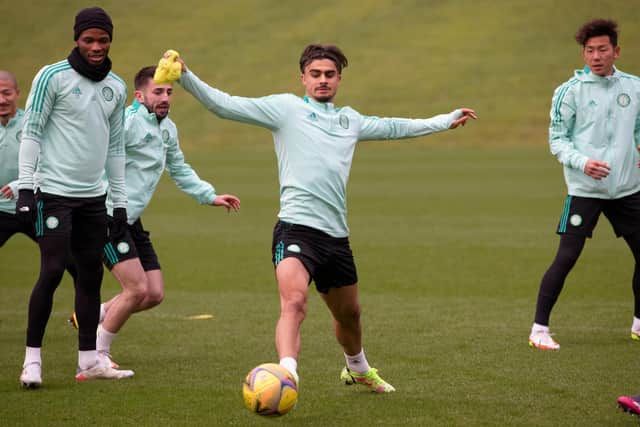 Jota is back in training with Celtic following a hamstring injury.
