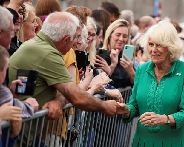 Queen Camilla meets wellwishers as she visits Enniskillen Castle
