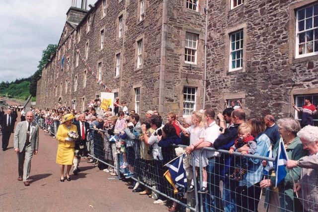 On a beautiful summer’s day, the Queen looked every bit as sunny as she greeted the well-wishers who came out to see her.